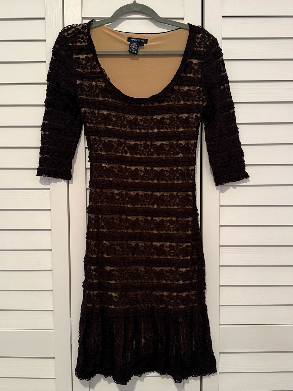 Max Editio Black Lace Scoop Neck Dress, Goth, Party Formal, Punk, Y2K, Halloween